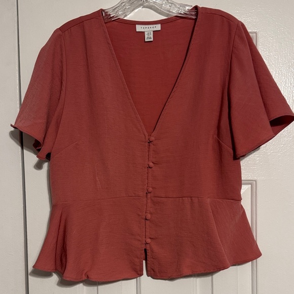 Topshop Tops - Topshop Dusty Rose Button-Down Blouse